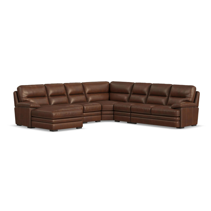 David Pecan Leather Sectional