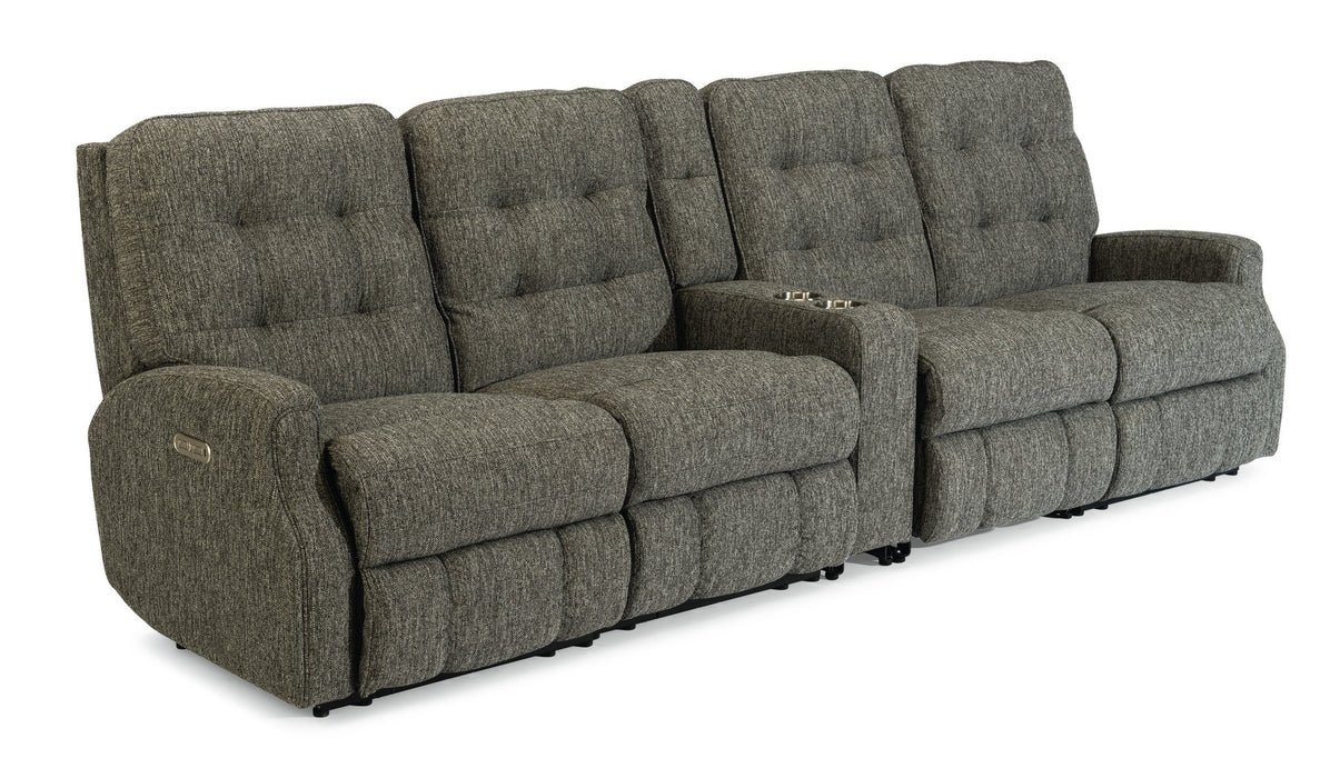 Devon Fabric Power Reclining Sectional with Power Headrests