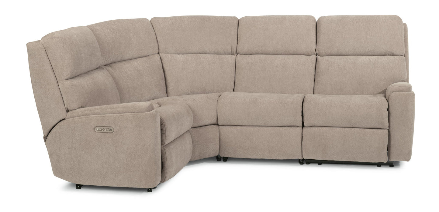 Rio Fabric Power Reclining Sectional with Power Headrests