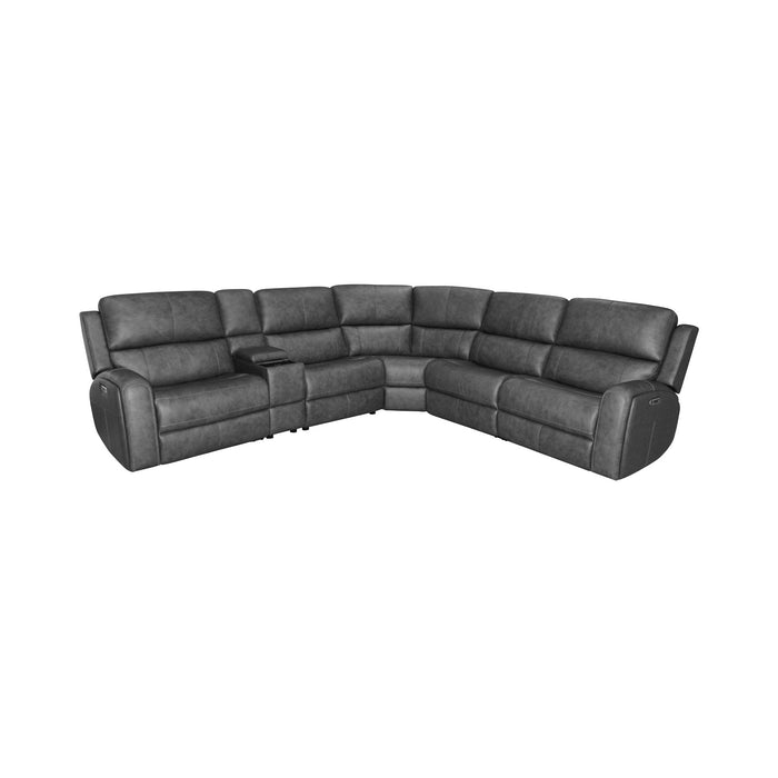 Linden Leather Power Reclining Sectional with Power Headrests & Lumbar