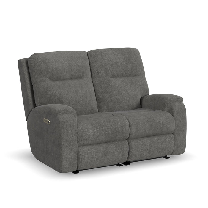 Penn Fabric Power Reclining Loveseat with Power Headrests & Lumbar