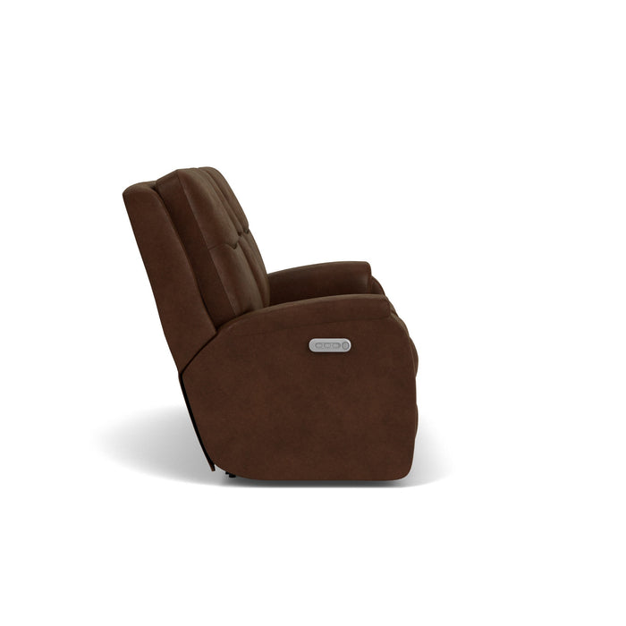 Penn Fabric Power Reclining Loveseat with Console & Power Headrests & Lumbar