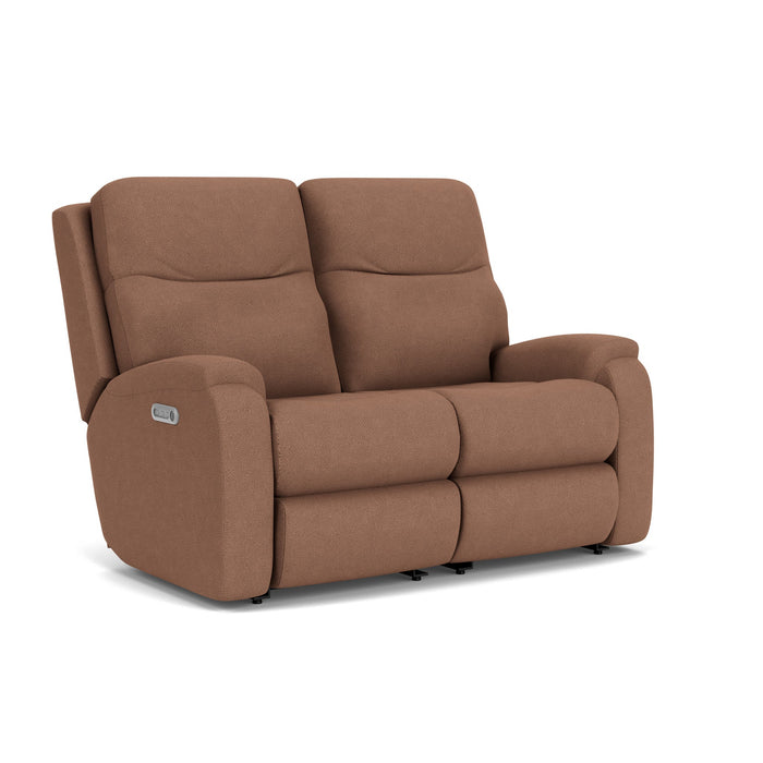 Penn Fabric Power Reclining Loveseat with Power Headrests & Lumbar