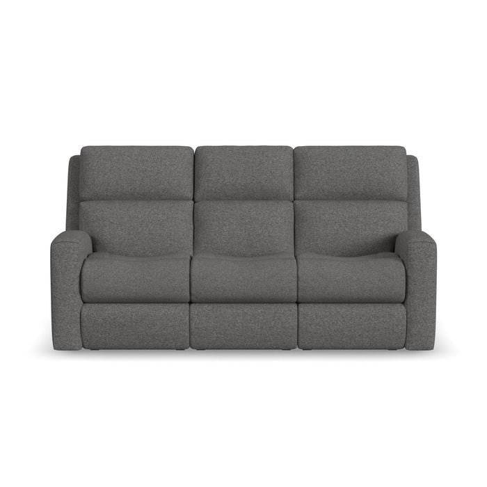 Score Fabric Power Reclining Sofa with Power Headrests & Lumbar