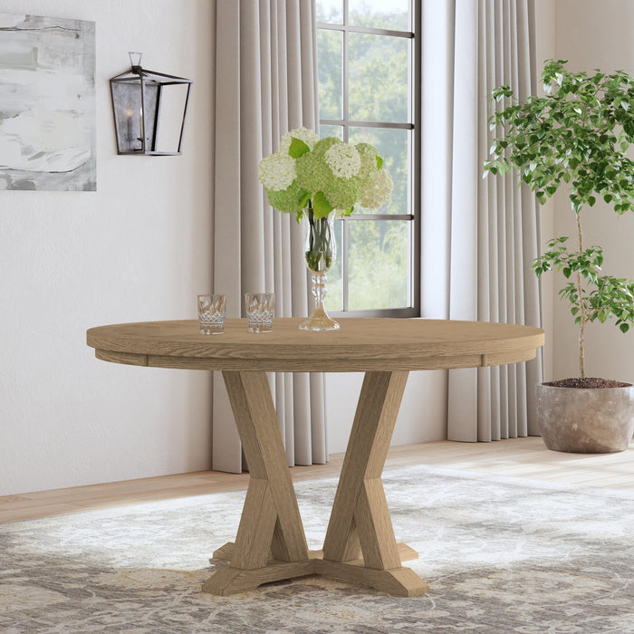 Lattice Brown Round Dining Table