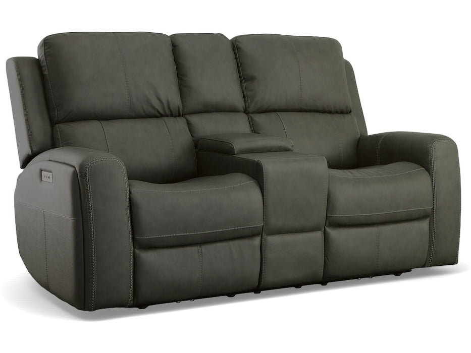 Linden Power Reclining Loveseat with Console and Power Headrests and Lumbar