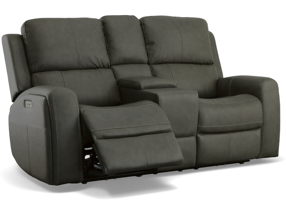 Linden Power Reclining Loveseat with Console and Power Headrests and Lumbar