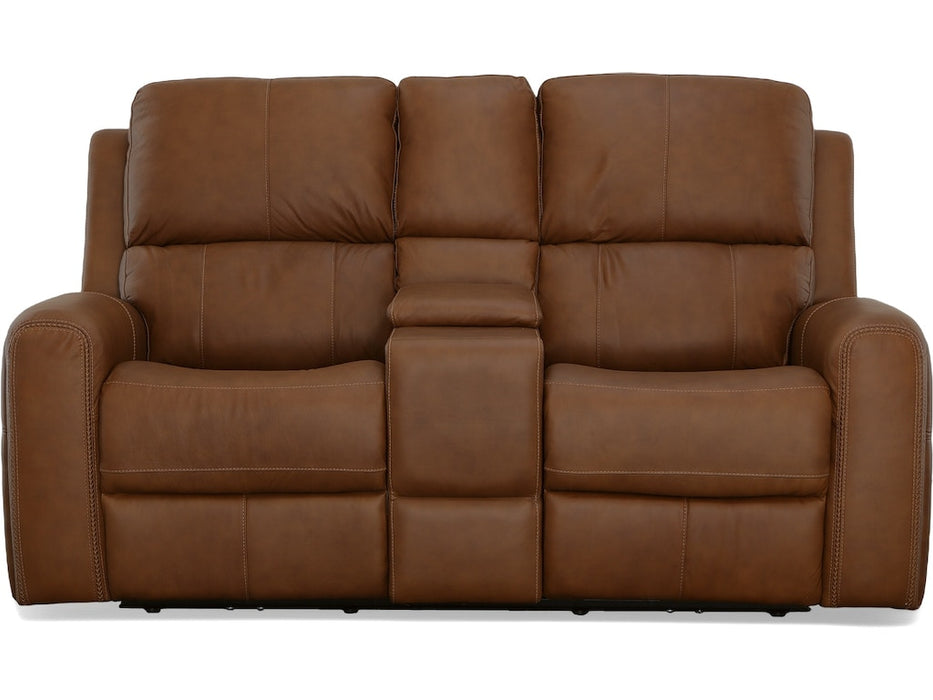 Linden Power Reclining Loveseat with Console and Power Headrests and Lumbar