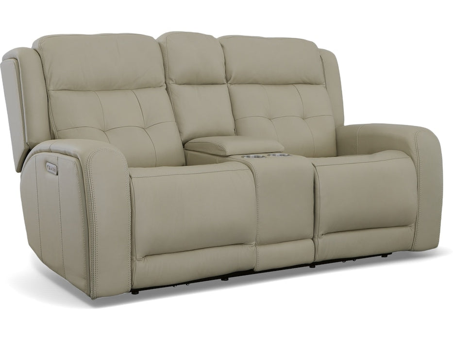 Grant Power Reclining Loveseat with Console and Power Headrests