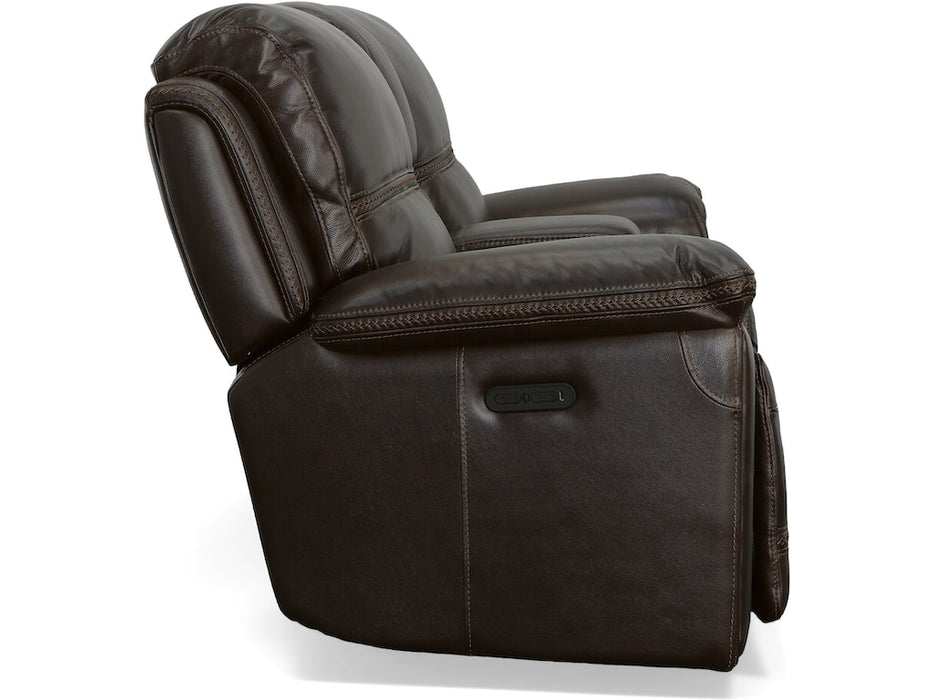 Fenwick Power Reclining Loveseat with Console and Power Headrests